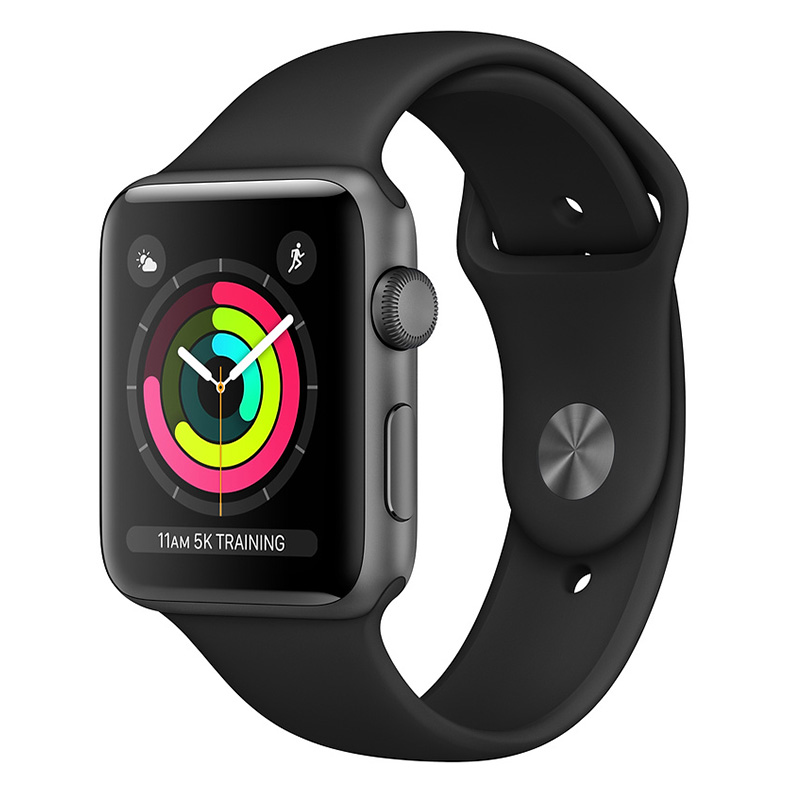Apple Watch Series 3 (GPS) - 42mm Space Gray Aluminum Case with Black Sport Band Best Price in UAE