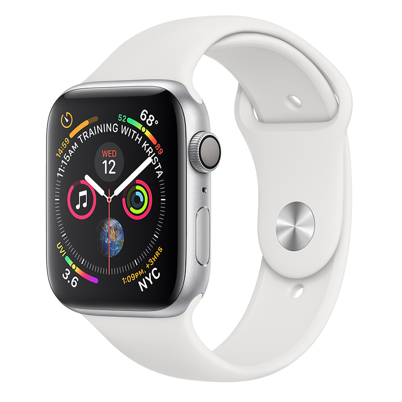 Apple Watch Series 4 GPS, 44mm Silver Aluminum Case With White Sport Band Best Price in UAE