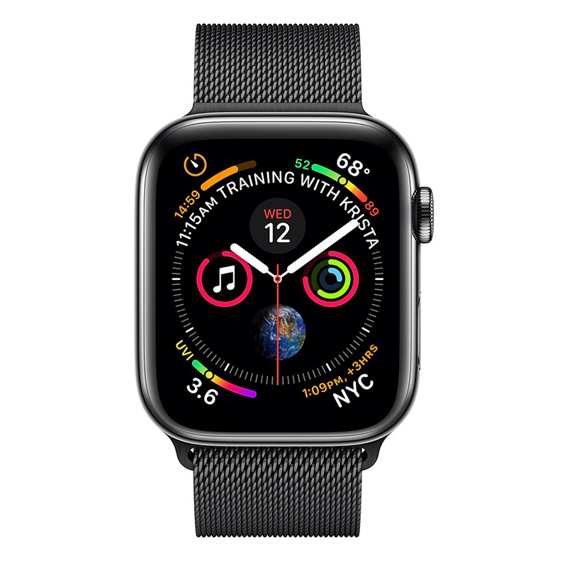 Apple Watch Series 4 GPS + Cellular 40mm Stainless Steel Case With Black Milanese Loop Best Price in UAE