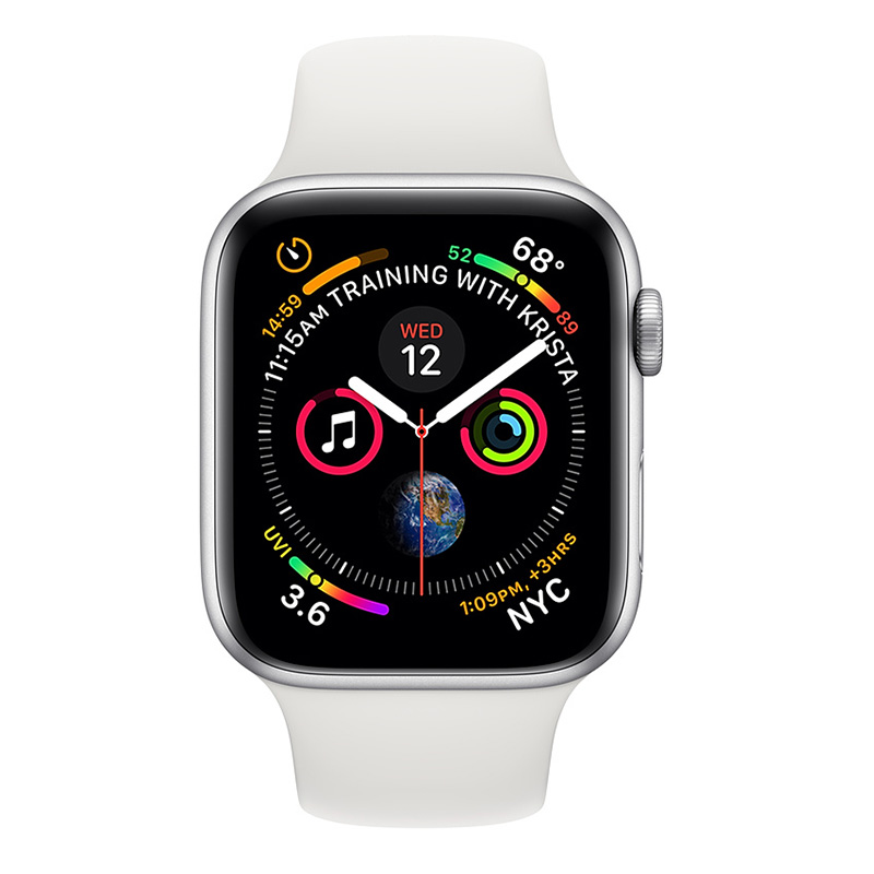 Apple Watch Series 4 GPS + Cellular 44mm Silver Aluminum Case With White Sport Band Best Price in UAE