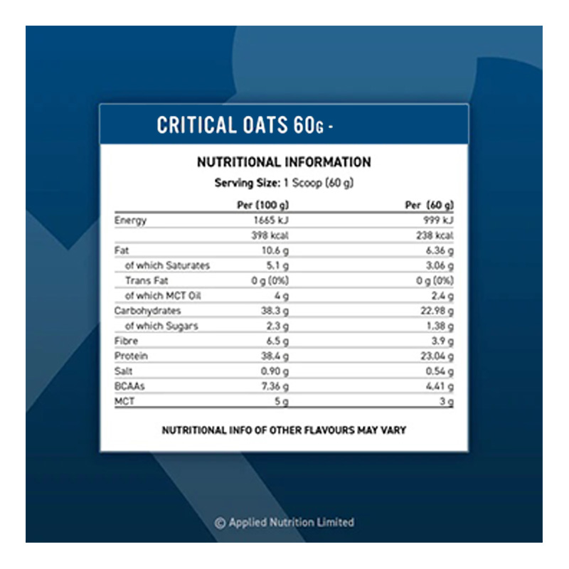 Applied Nutrition Critical Oats 3 kg - Coconut Best Price in Dubai