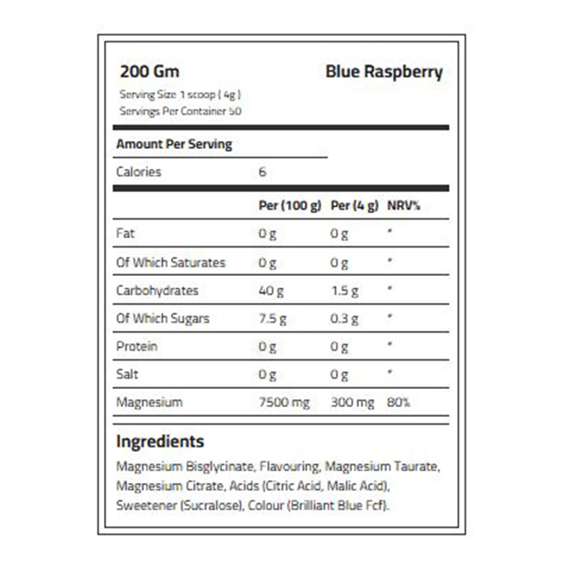 Applied Nutrition Tri Magnesium Powder 200 G - Blue Raspberry Best Price in Dubai