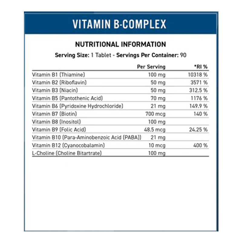 Applied Nutrition Vitamin B Complex 90 Tabs Best Price in Dubai