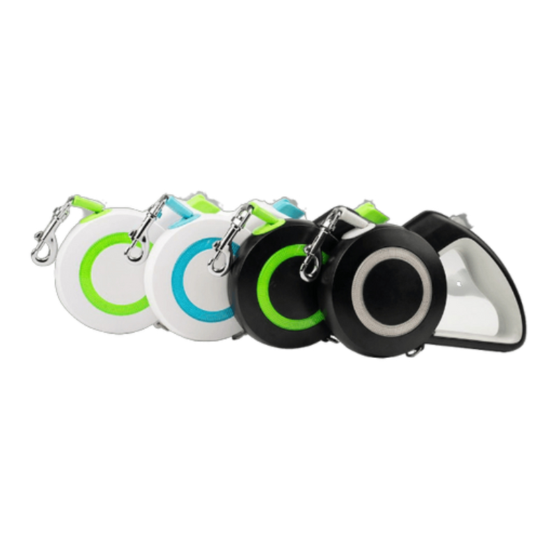 Automatic Durable Retractable Dog Leash M - White Green