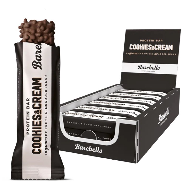 BareBells Protein Bar Cookies & Cream - 55g x 12 Bars