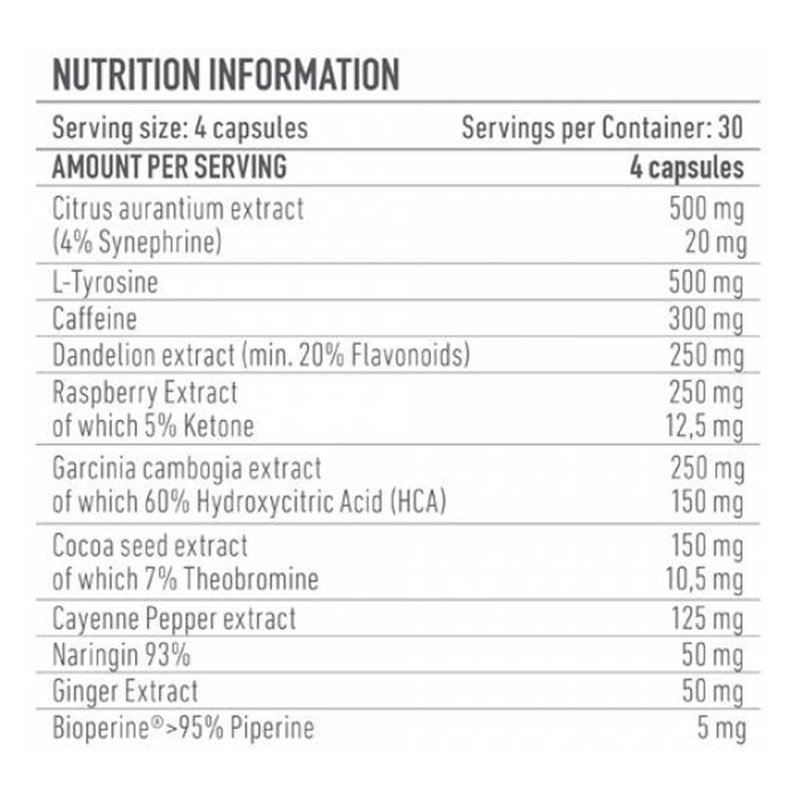 Battery Nutrition Burner Hardcore 120 Tabs Best Price in UAE