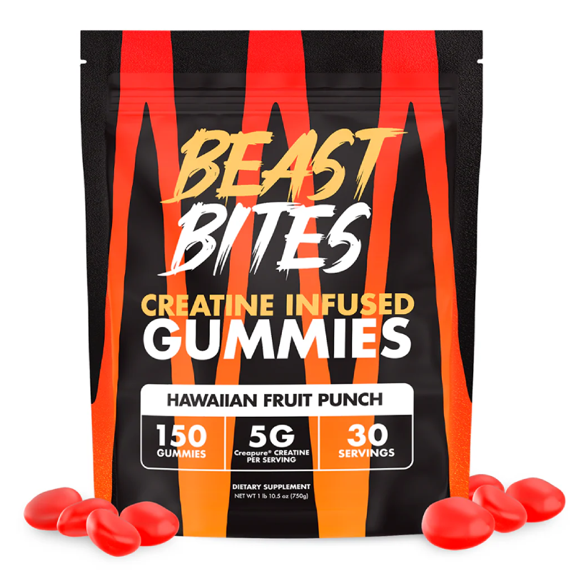 Beast Bites Creatine Infused 150 Gummies - Hawaiian Fruit Punch