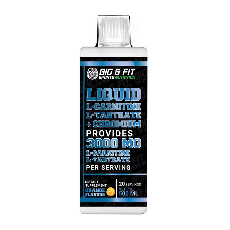 Big & Fit Liquid L-Carnitine L-Tartrate + Chromium 3000 mg - Orange