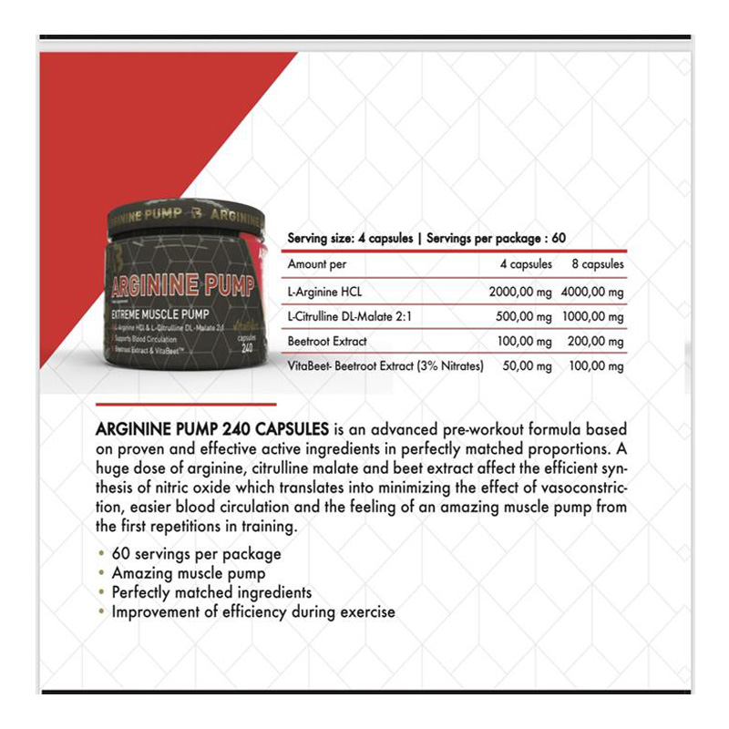 Big Fit Nutrition Arginine Pump 240 Caps Best Price in UAE