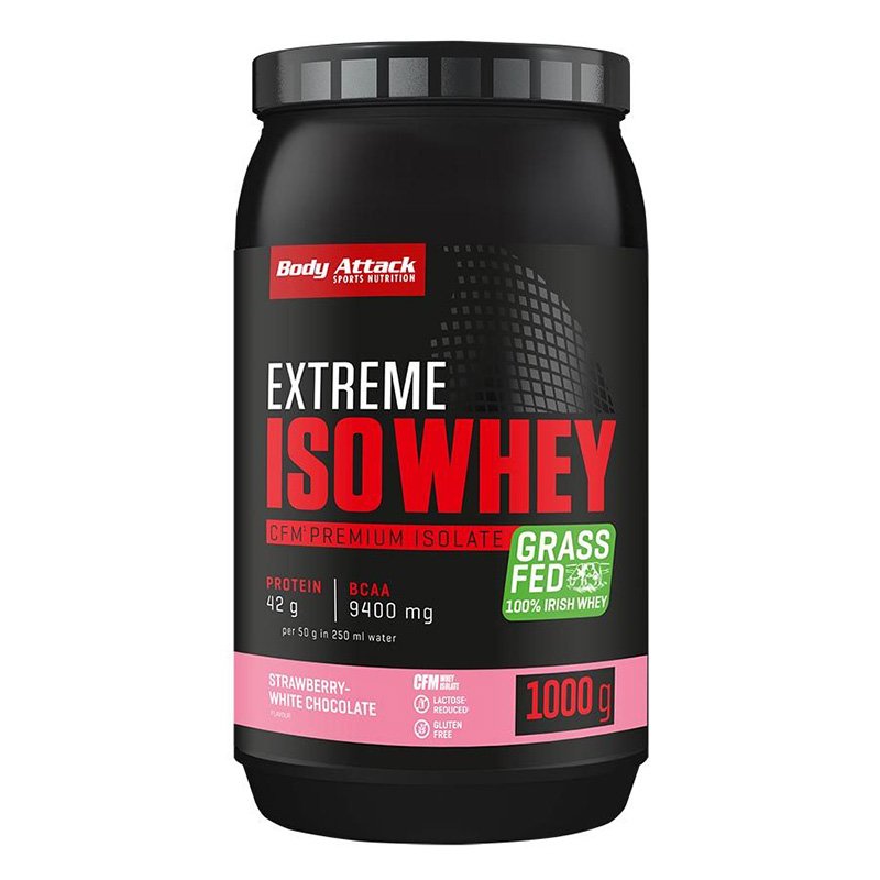 Body Attack Extreme ISO Whey 1000 G - Strawberry White Chocolate Best Price in UAE