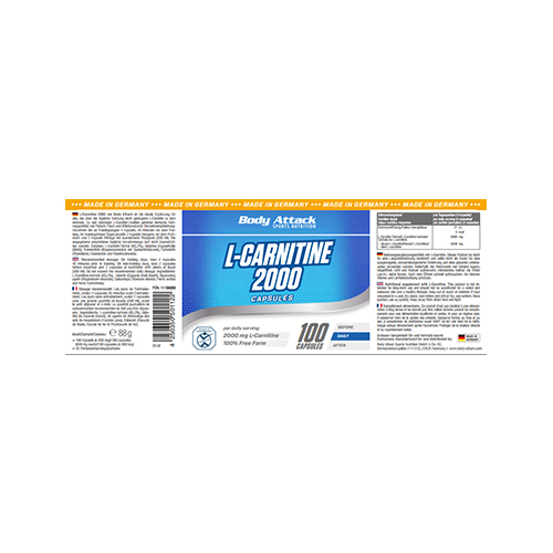 Body Attack L-Carnitine 2000 100 Caps - BA-LC