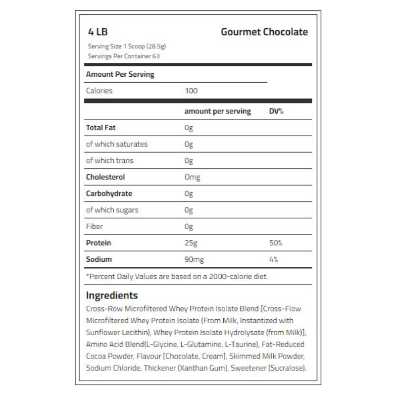 Body Builder ISO 25000 Whey Protein 4 lb - Gourmet Chocolate Best Price in Dubai
