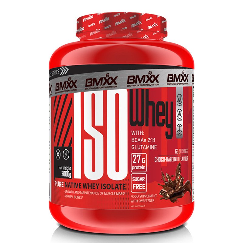 Body Maxx Sports Nutrition ISO Whey-Pure Native Whey Isolate- 2000g Chocolate Hazelnut