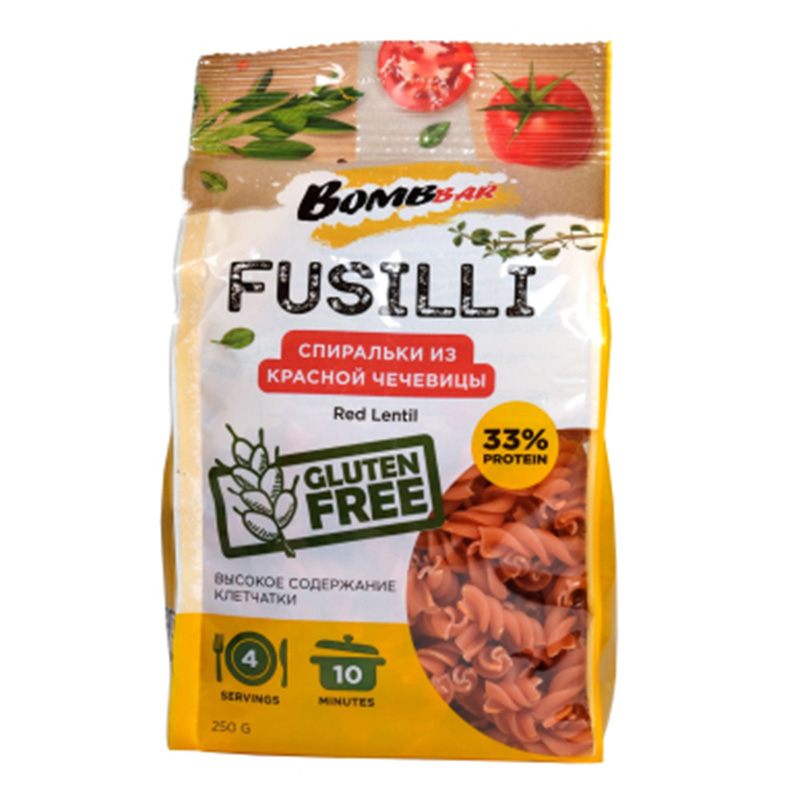 Bombbar Pasta Fusilli 250 G - Red lentil