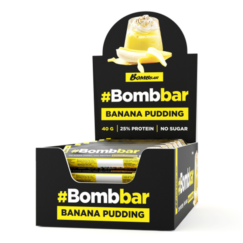 Bombbar Protein Bar in Chocolate 40 G 12 Pcs in Box - Banana Pudding