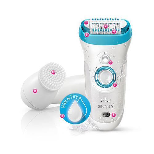 Braun Silk Epil Series 9 Wet and Dry Cordless Epilator with 4 Extras