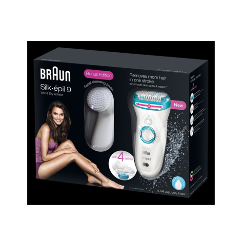 Braun Silk Epil Series 9 Wet and Dry Cordless Epilator with 4 Extras