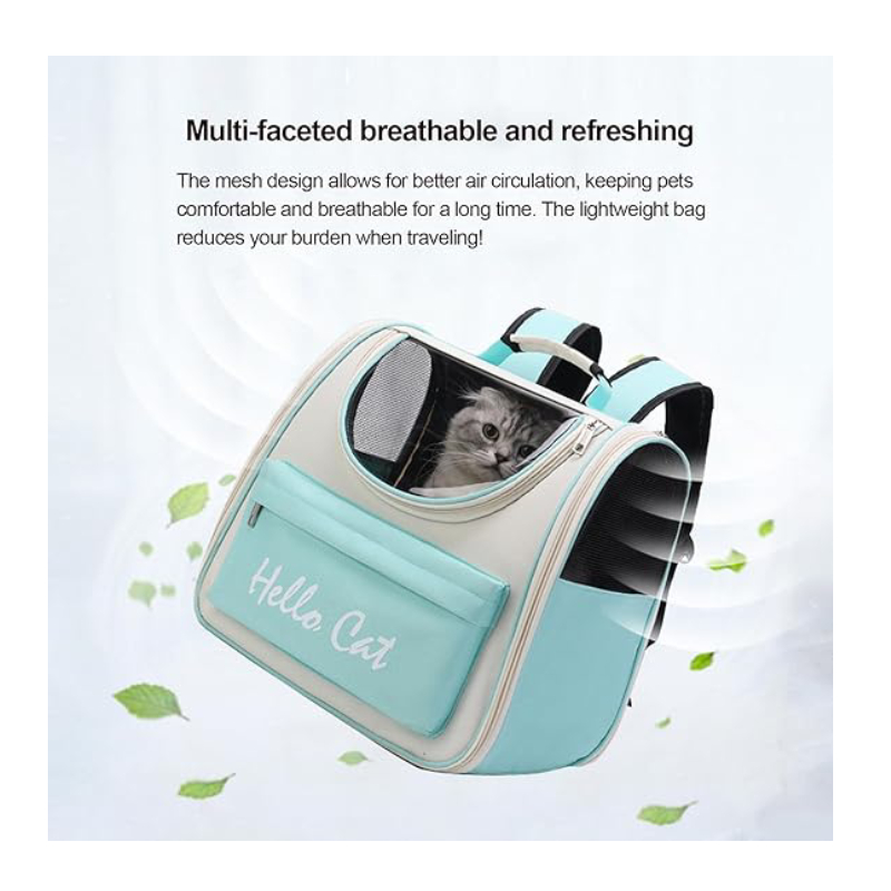 Breathable Cat Carrier Backpack Green - 8100 Best Price in Abu Dhabi
