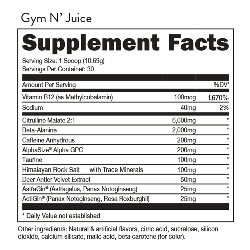 Bucked Up Pre-Workout Gym N Juice 30 Serving Best Price in Dubai