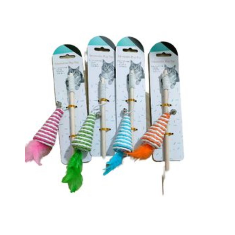 Cat Play Fishing Rod Knitted Toy