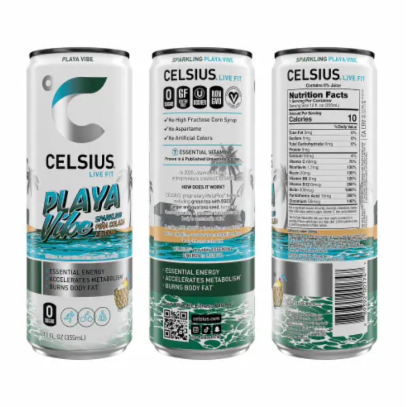 Celsius Live Fit Sparkling Water 355ml 12 Pcs in Box - Playa Vibe Best Price in Dubai