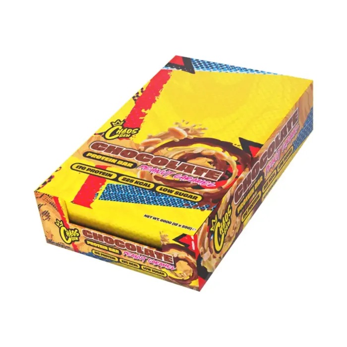 Chaos Crew Protein Bars Box of 12 - Chocolate Peanut Caramel