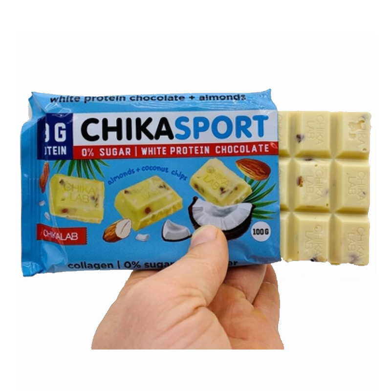 Chika Sport Protein White Chocolate with Almonds 1x4 Best Price in Dubai