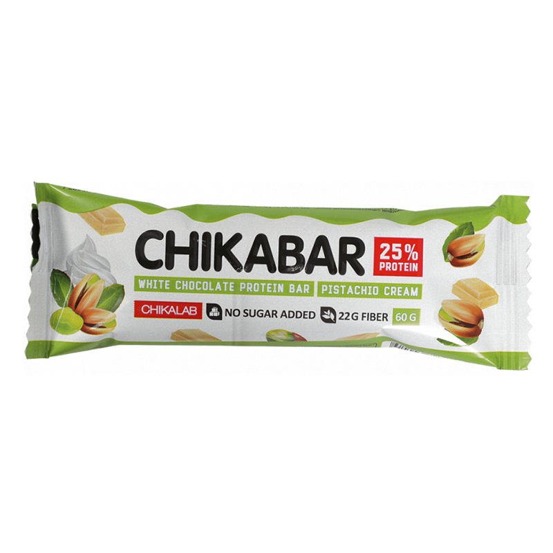 Chikalab Chikabar Protein Bar with Filling 60g 20 in a Box Pistachio Best Price in UAE