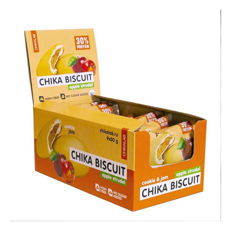 Chikalab Protein Chika Apple Strudle Biscuits 1x9 Packs