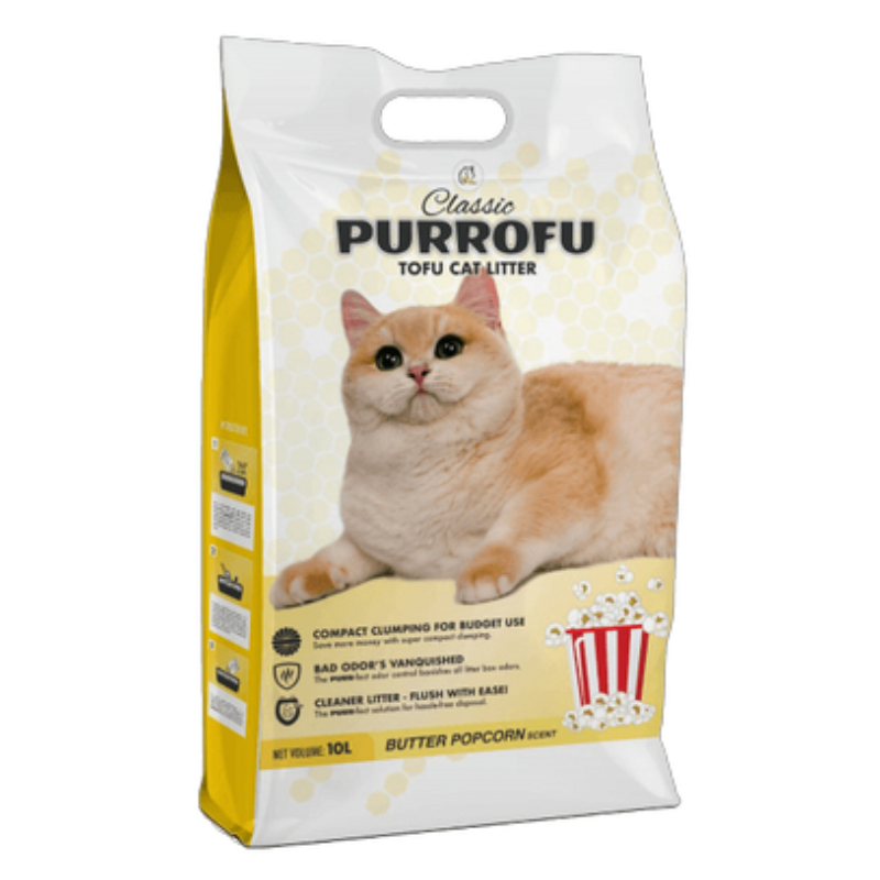Classic Purrofu Tofu Cat Litter 4.6 Kg - Butter Popcorn Scented