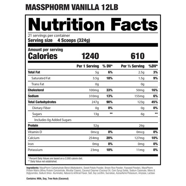 Dragon Pharma Mass Phorm 12 Lbs - Vanilla Milkshake Best Price in Dubai