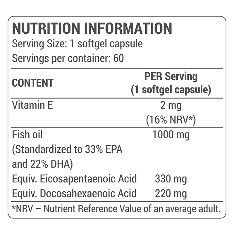 DY Nutrition Omega 3 60 Softgels Best Price in Dubai