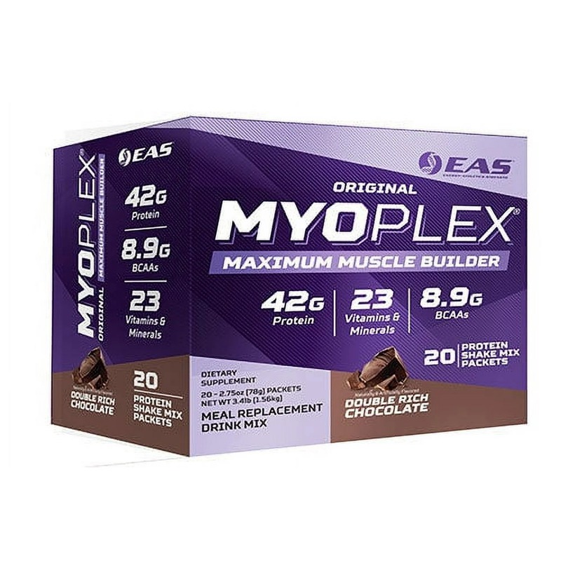 EAS Myoplex 20 Packets in Box - Double Rich Chocolate Muscle Building Protein