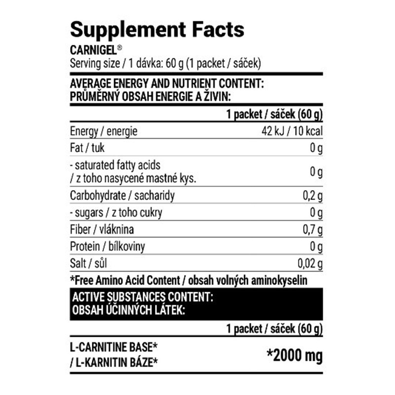 EXTRIFIT Carni Gel 25 x 60 g Best Price in UAE