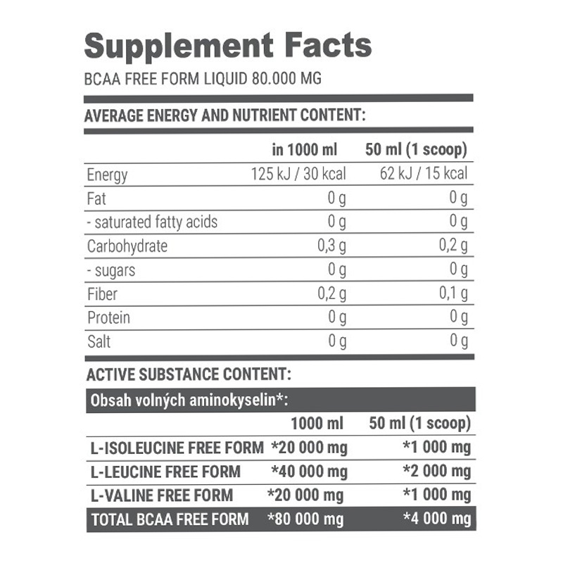 EXTRIFIT Free Form BCAA 80000 mg 1000 ml Best Price in UAE