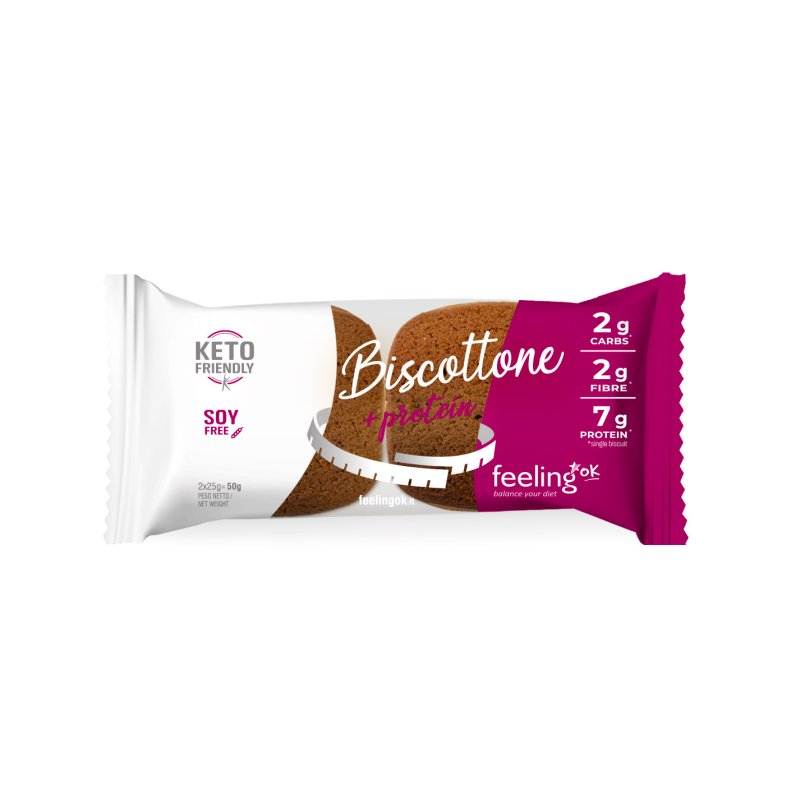 FeelingOK Biscottone Protein Biscuit 50 G 10 Pcs in Box - Orange Best Price in Dubai