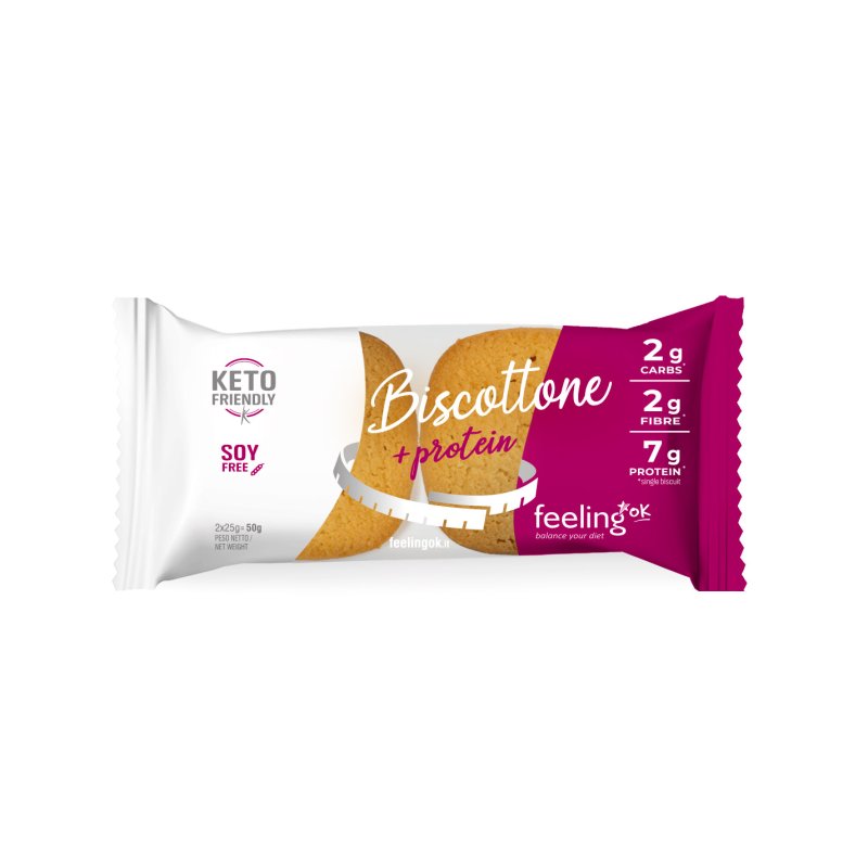 FeelingOK Biscottone Protein Biscuit 50 G 10 Pcs in Box - Vanilla-Lemon