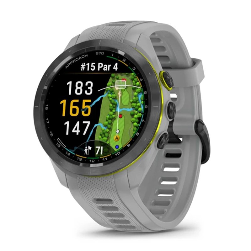 Garmin Approach S70 Black Ceramic Bezel with Powder Grey Silicone Band Watch 42 mm