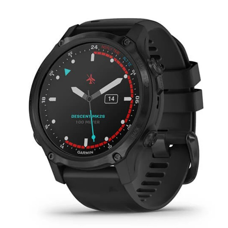 Garmin Descent Mk2S Carbon Grey DLC with Black Silicone Band 43mm
