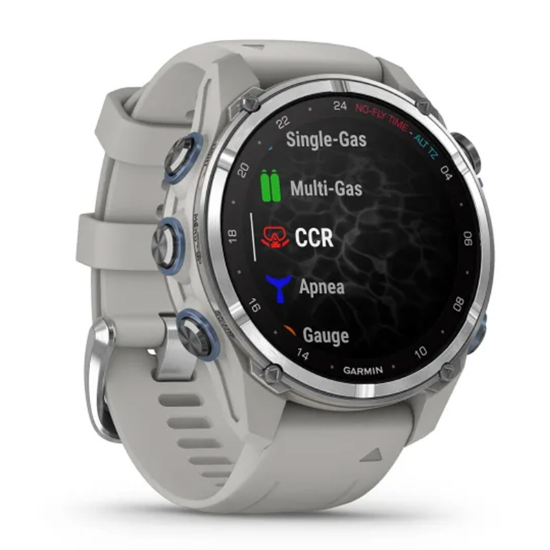 Garmin Descent MK3 - 43mm Stainless Steel with Fog Grey Silicone Band Watch