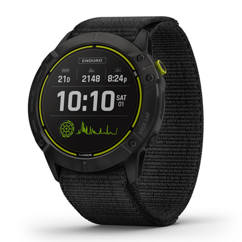 Garmin Enduro Carbon Grey DLC Titanium with Black UltraFit Nylon Strap Watch