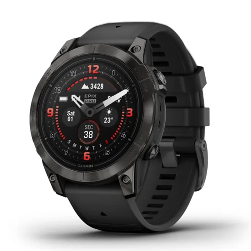 Garmin Epix Pro Gen 2 Sapphire Edition 47 mm Carbon Grey DLC Titanium with Black Leather Band Watch