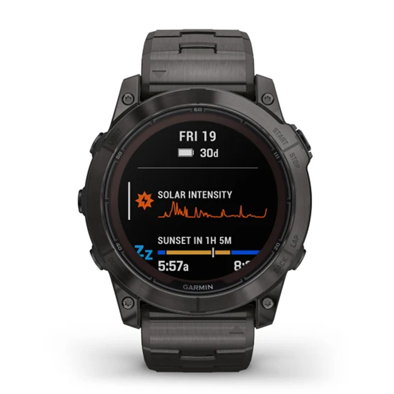 Garmin Fenix 7X Pro Sapphire Solar Edition 51mm Carbon Gray DLC Titanium with Vented Titanium Bracelet Watch Best Price in Dubai