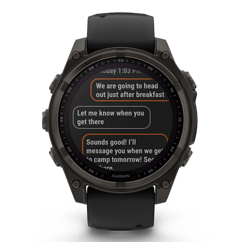 Garmin Fenix 8 – 47 mm Solar Sapphire Carbon Gray Dlc Titanium With Black/pebble Gray Silicone Band Watch Best Price in UAE
