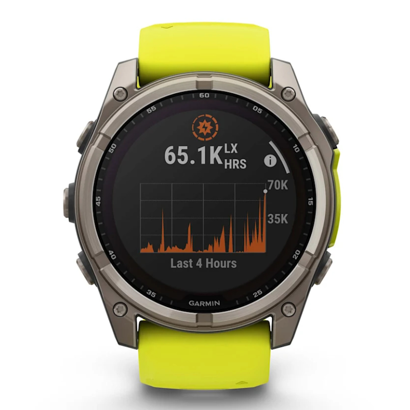 Garmin Fenix 8 – 51 mm Solar Sapphire Titanium With An Amp Yellow/Graphite Silicone Band Watch Best Price in Dubai