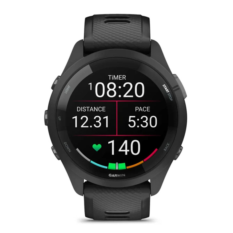 Garmin Forerunner 265 Black Bezel and Case with Black/Powder Gray Silicone Band 46MM Watch Best Price in Dubai