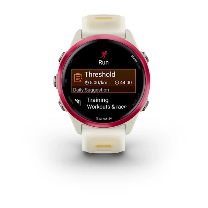 Garmin Forerunner 570 - 42mm Raspberry Aluminum with Translucent Bone/Mango Band  Best Price in Sharjah
