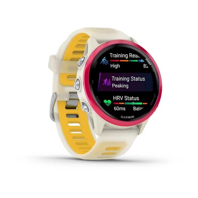Garmin Forerunner 570 - 42mm Raspberry Aluminum with Translucent Bone/Mango Band  Best Price in Sharjah