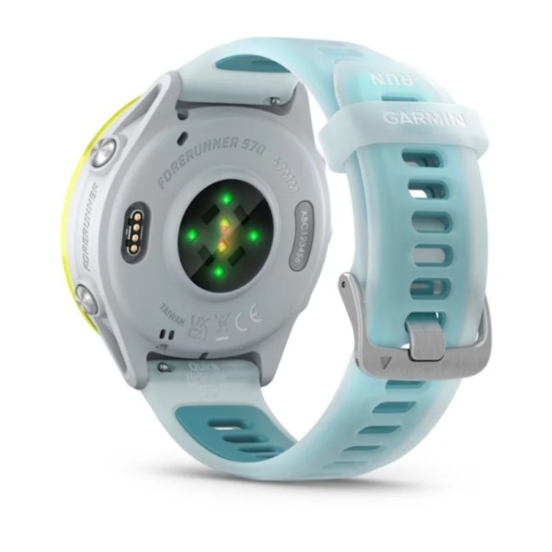 Garmin Forerunner 570 - 47mm Amp Yellow Aluminum with Translucent Whitestone/Turquoise Band  Best Price in UAE Sharjah
