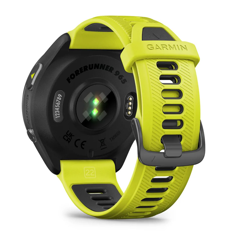Garmin Forerunner 965 Carbon Grey DLC Titanium Bezel with Black Case and Amp Yellow/Black Silicone Band Watch Best Price in Sharjah